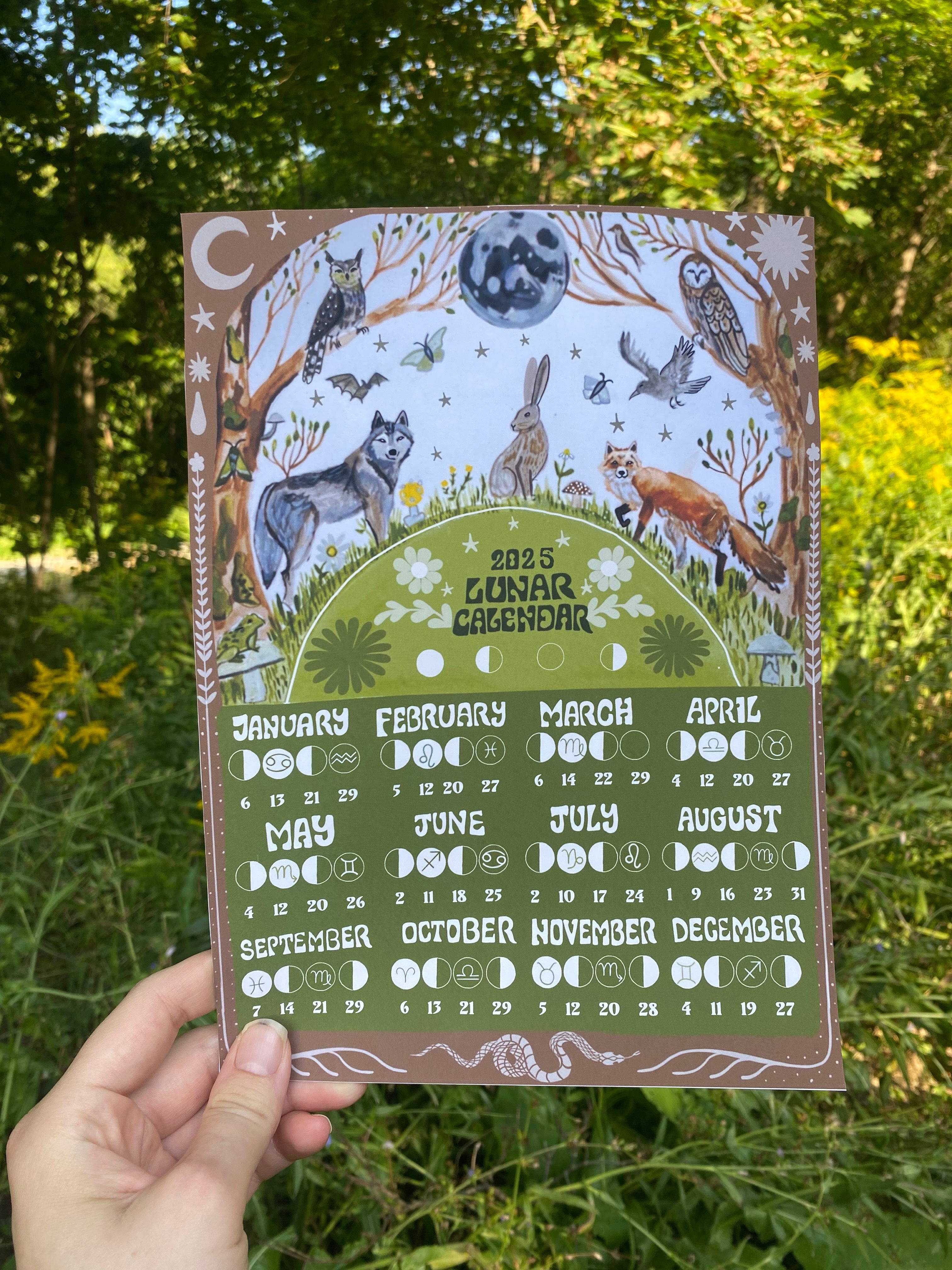 2025 Dark Woods Lunar Calendar