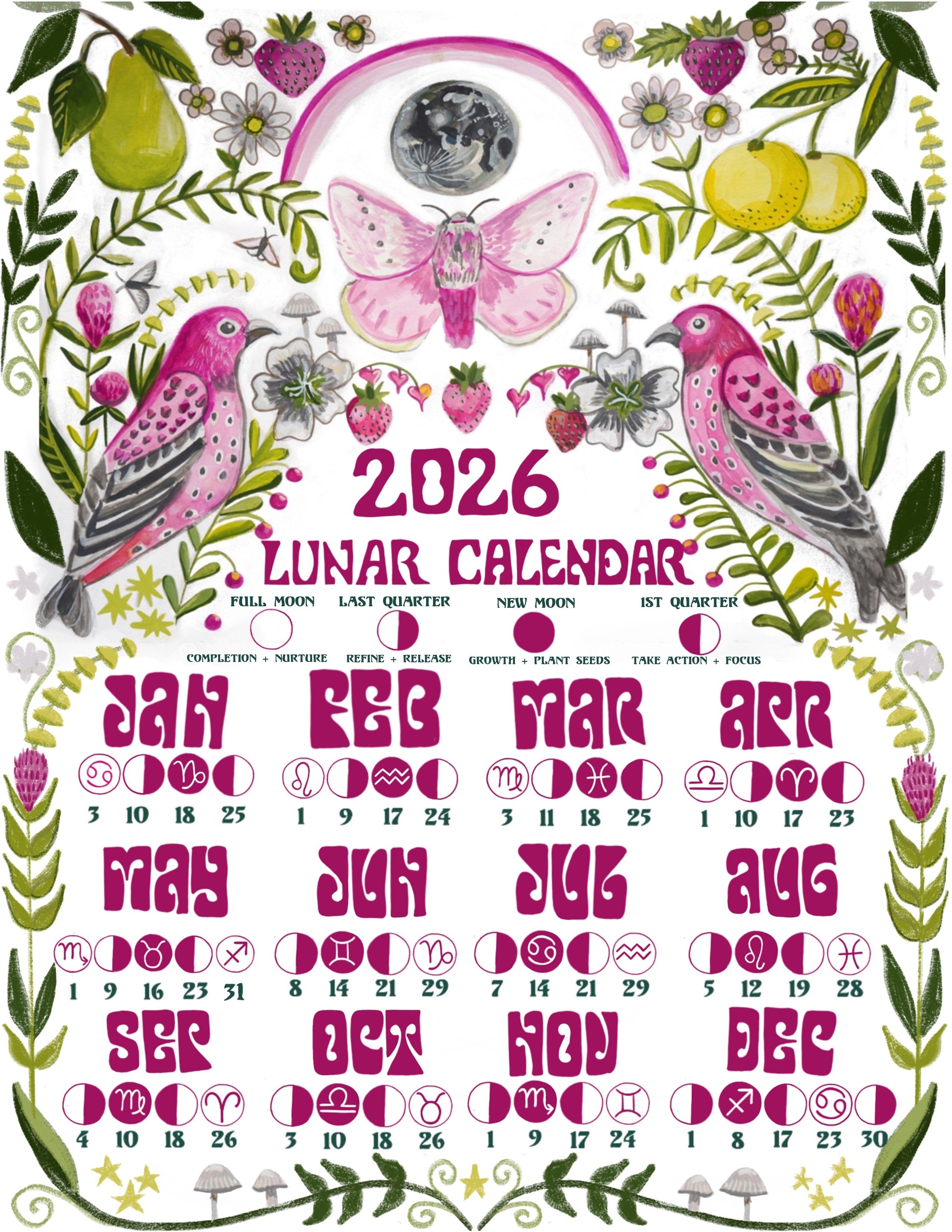 2026 Lunar Bird Calendar