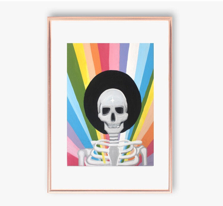 Rainbow Skull Print