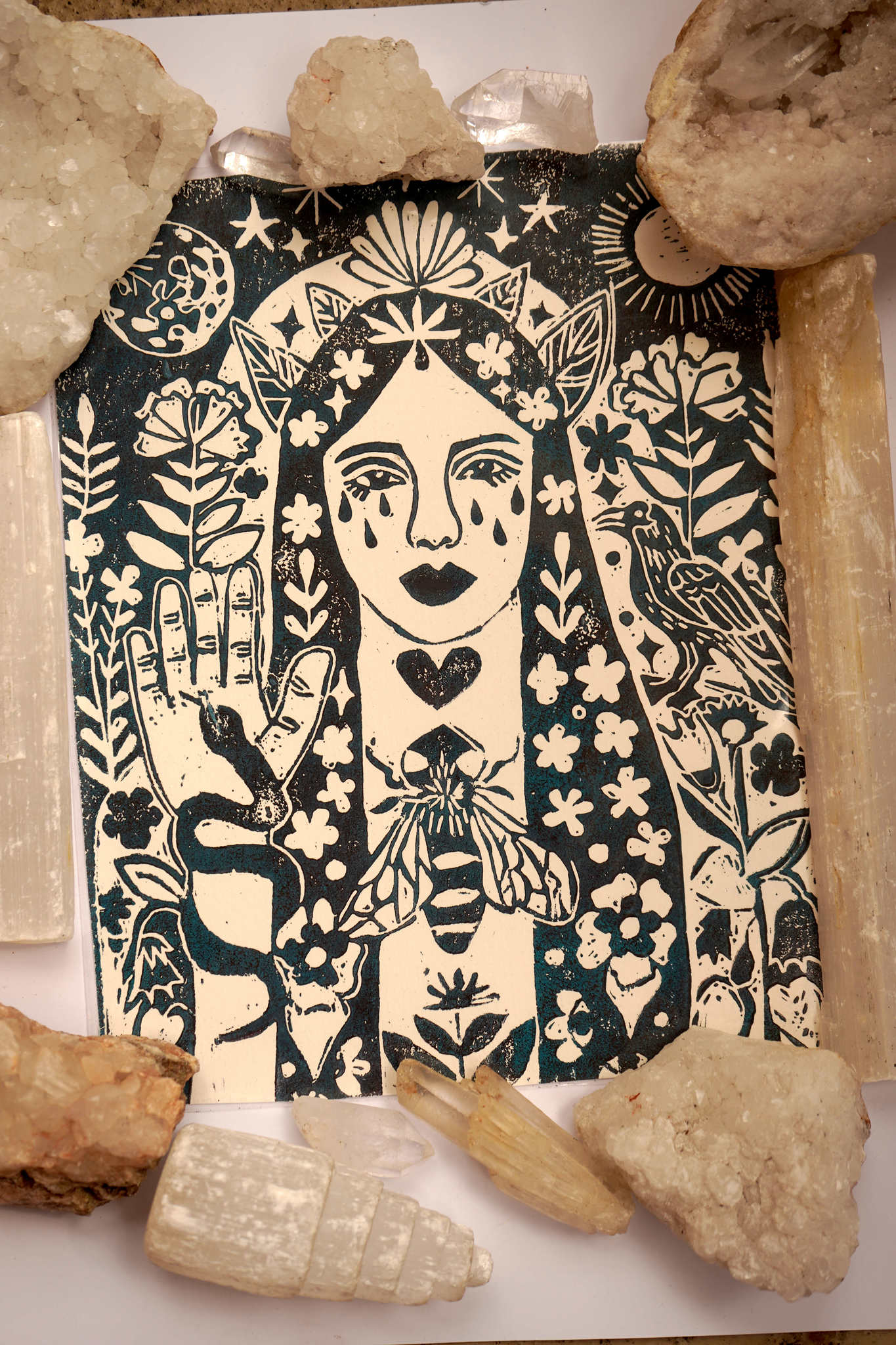 Wild Nature Lino Print