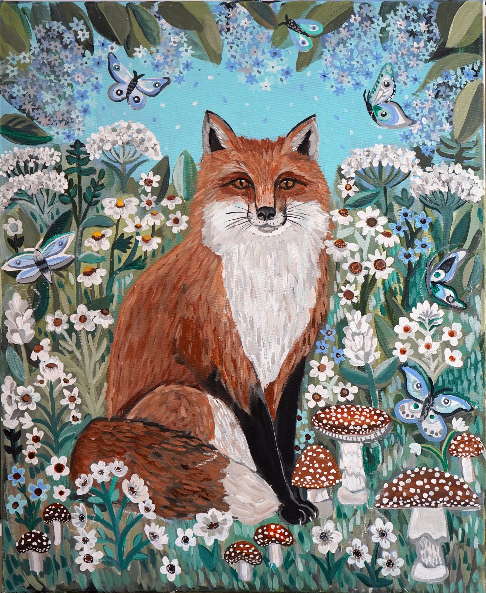 Lilac Fox Painting