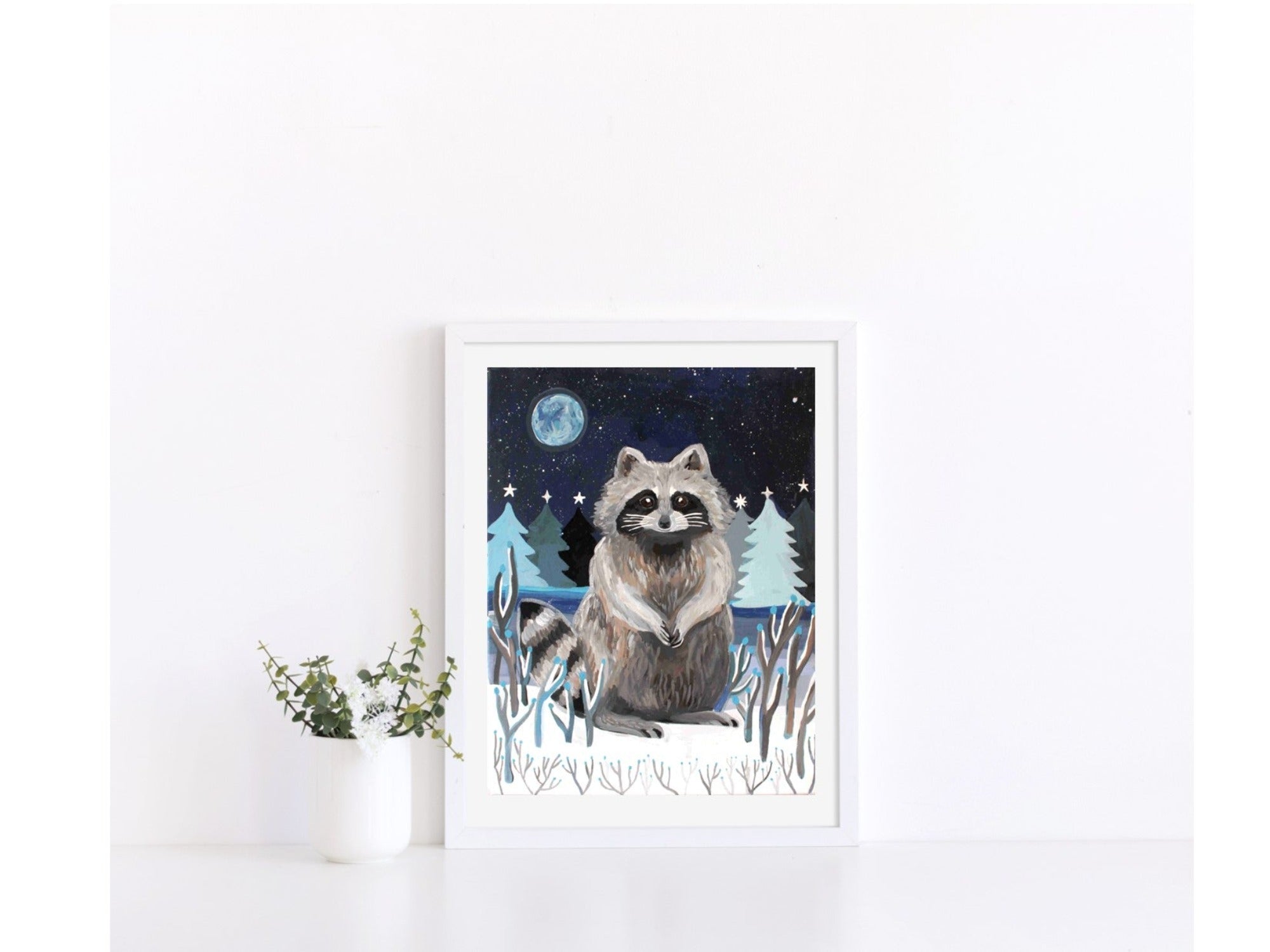 Winter Racoon Print