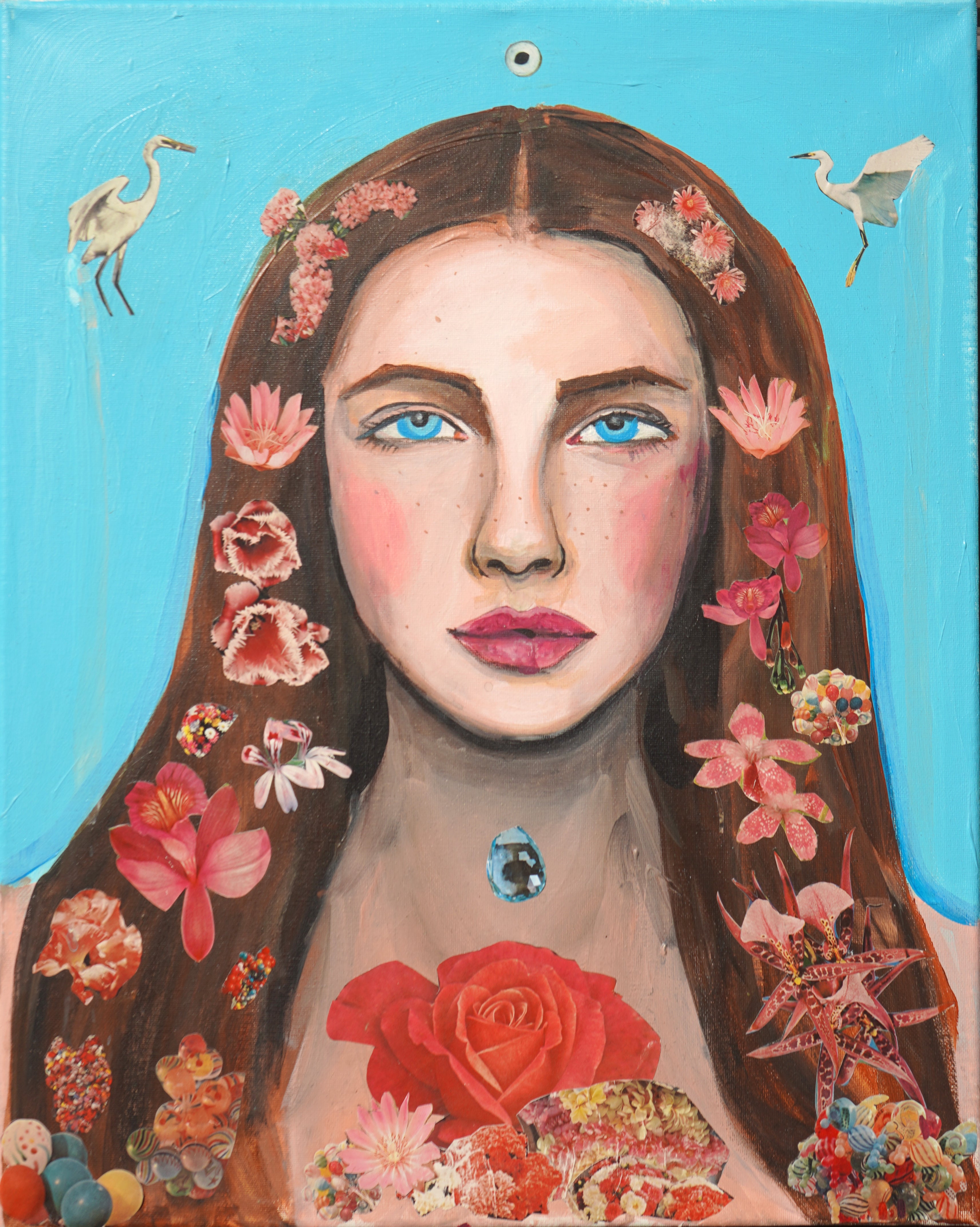 Flower Girl Portrait Painting