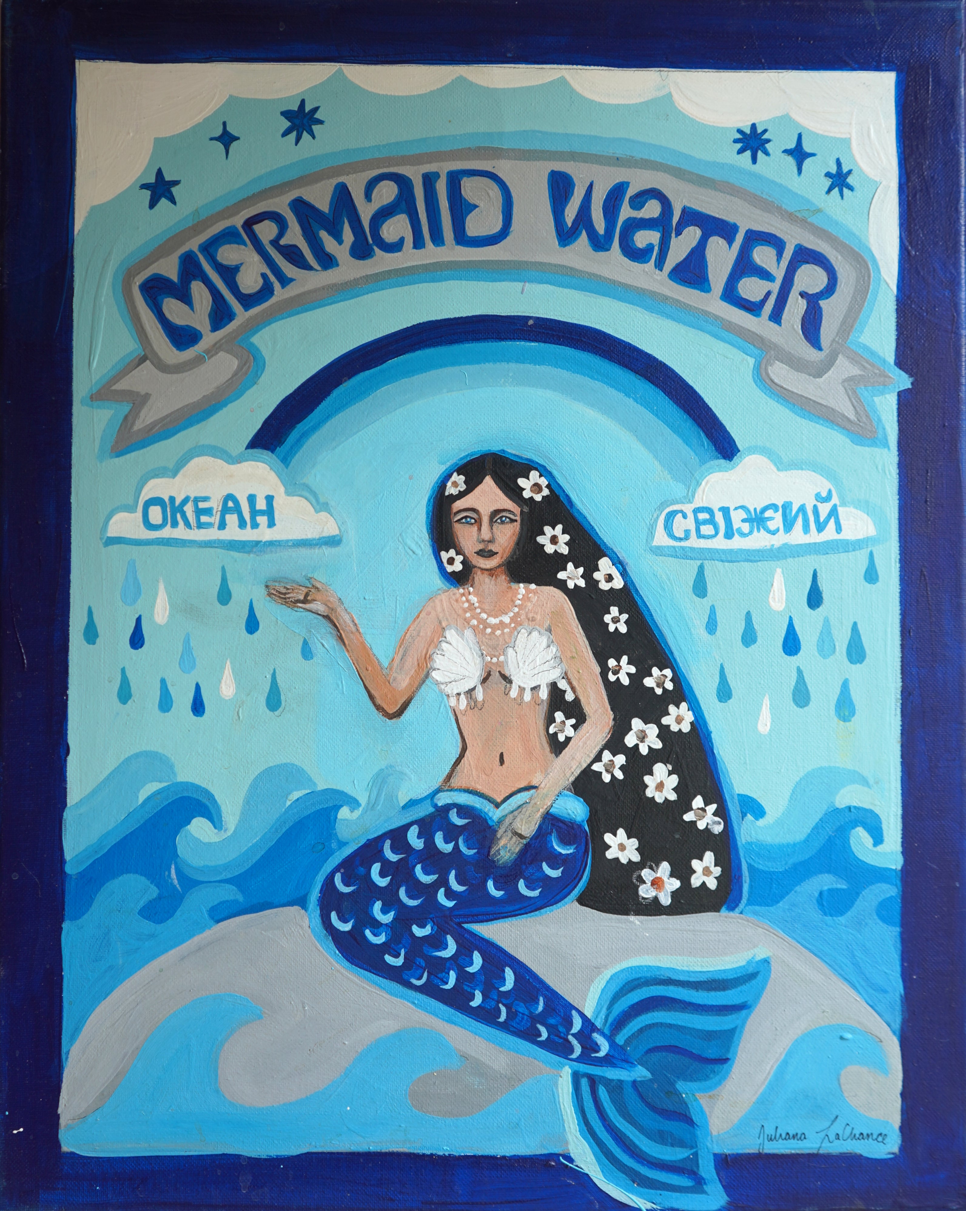 Ocean Fresh Mermaid Water Painting