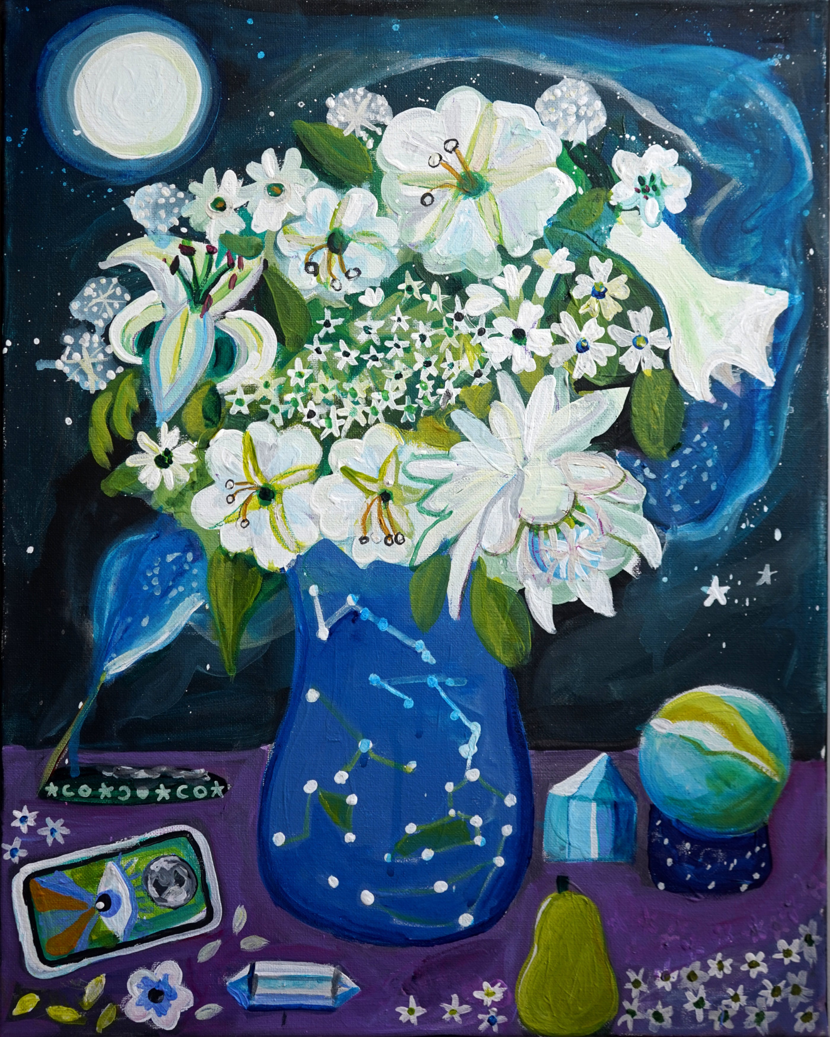 Moon Flower Painting