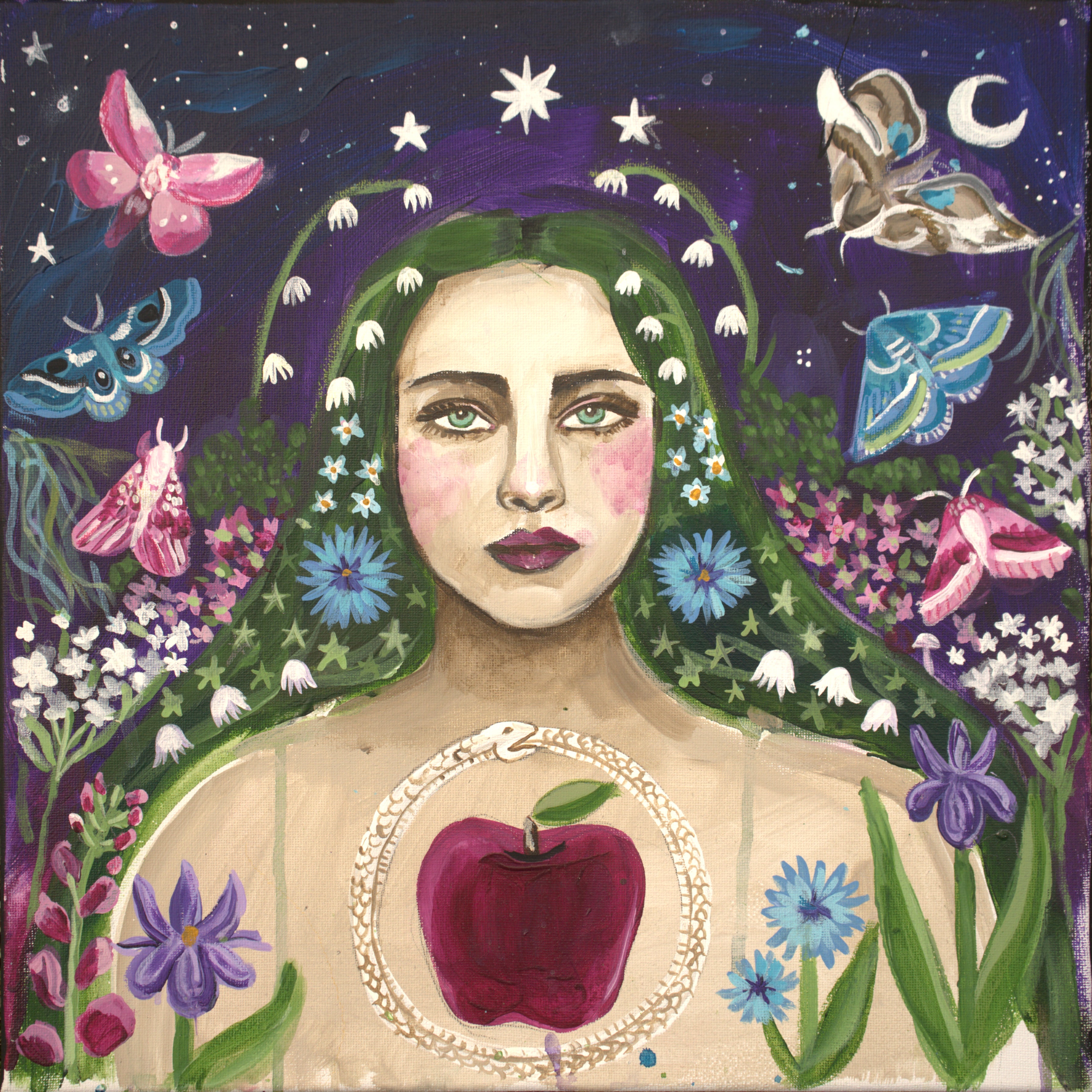 Night Garden Queen of Knowledge Painting