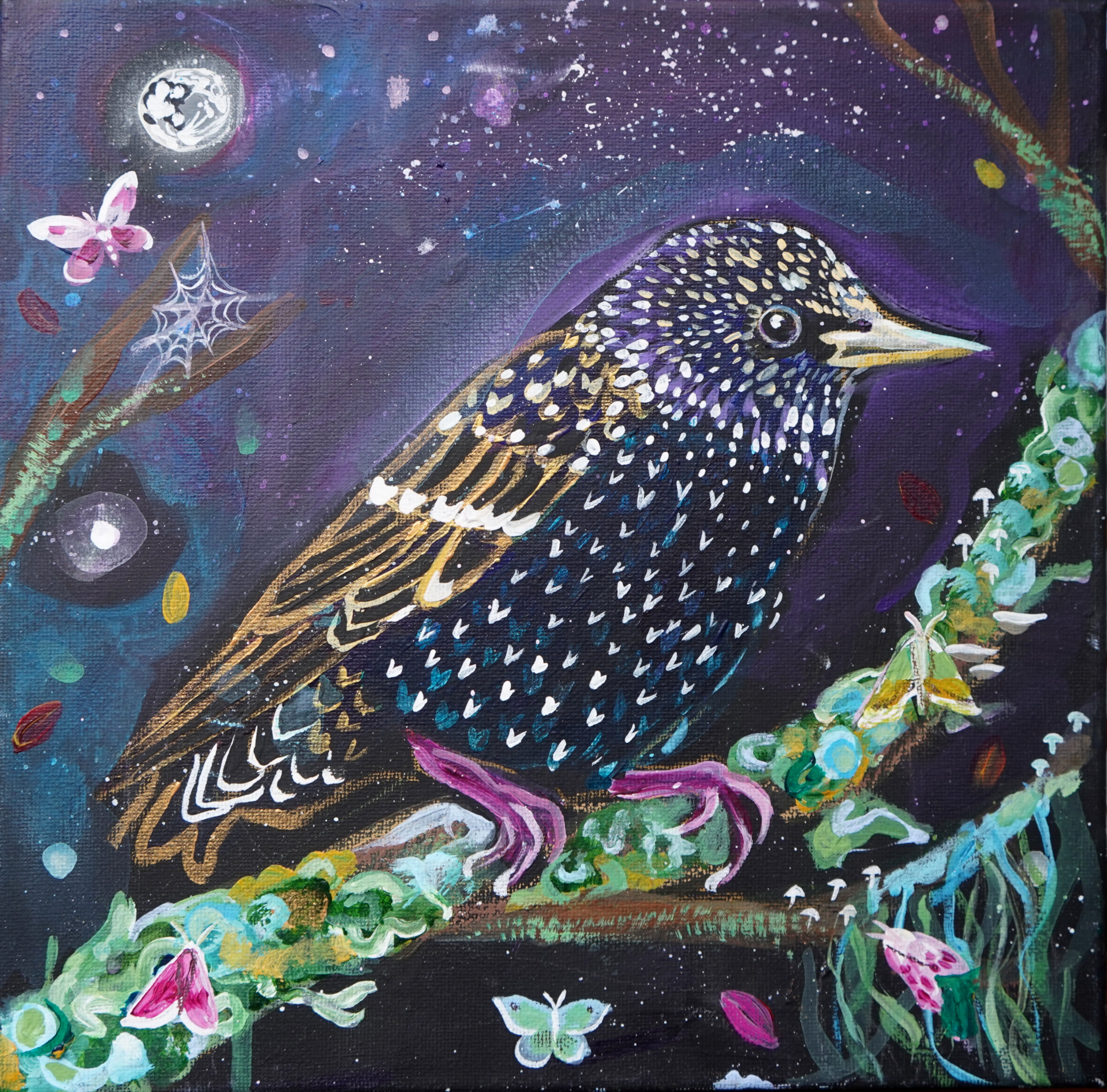 Starling Night Painting