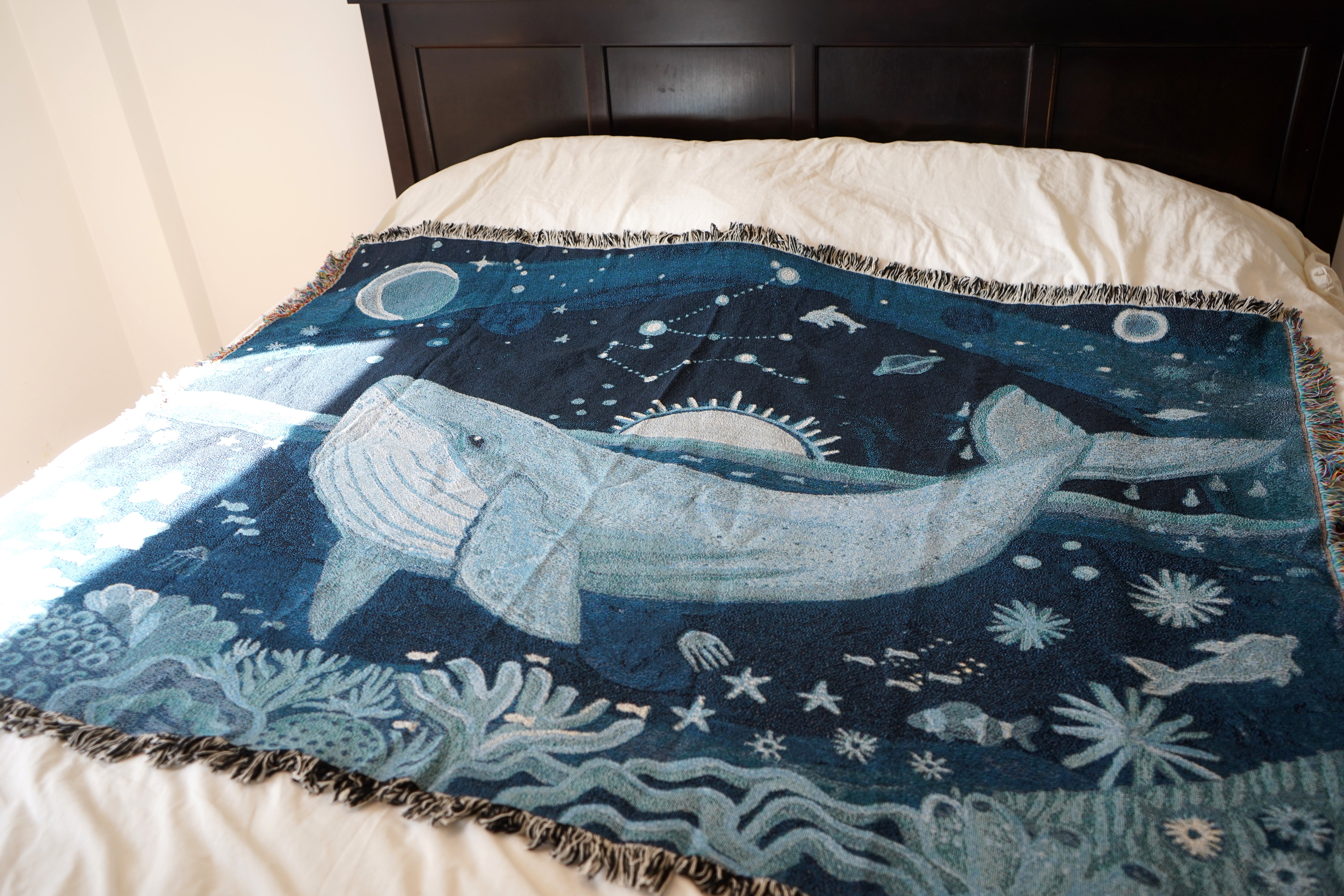 Cosmic Whale Blanket Tapestry