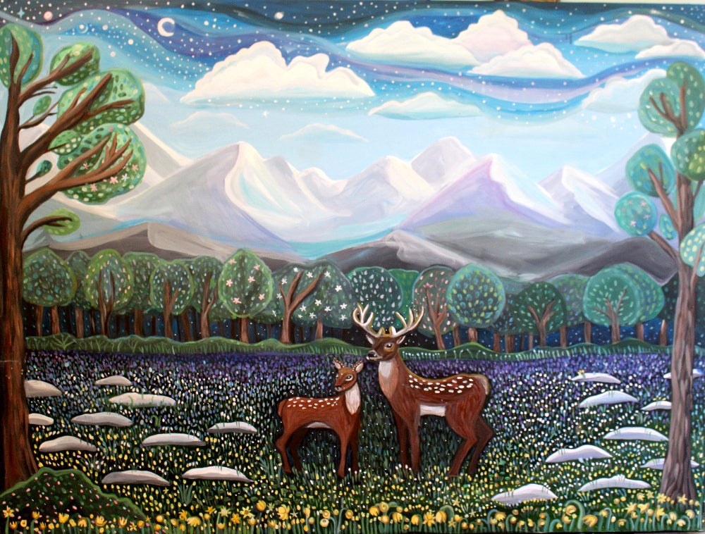 Deer Spring Painting
