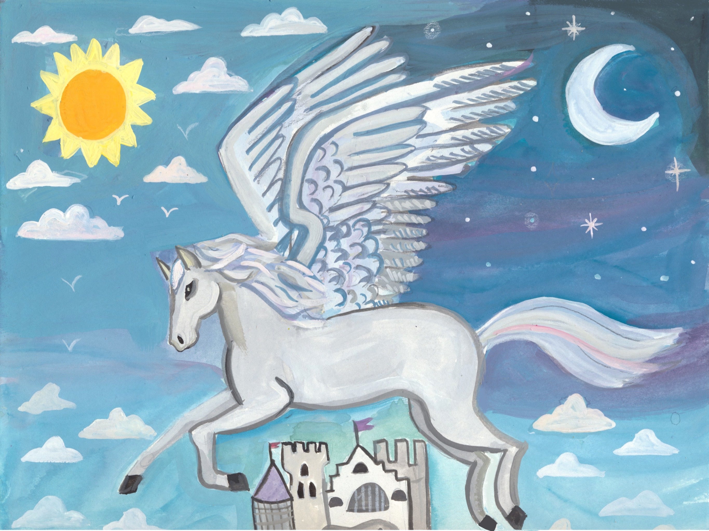 Pegasus Day and Night Original Art