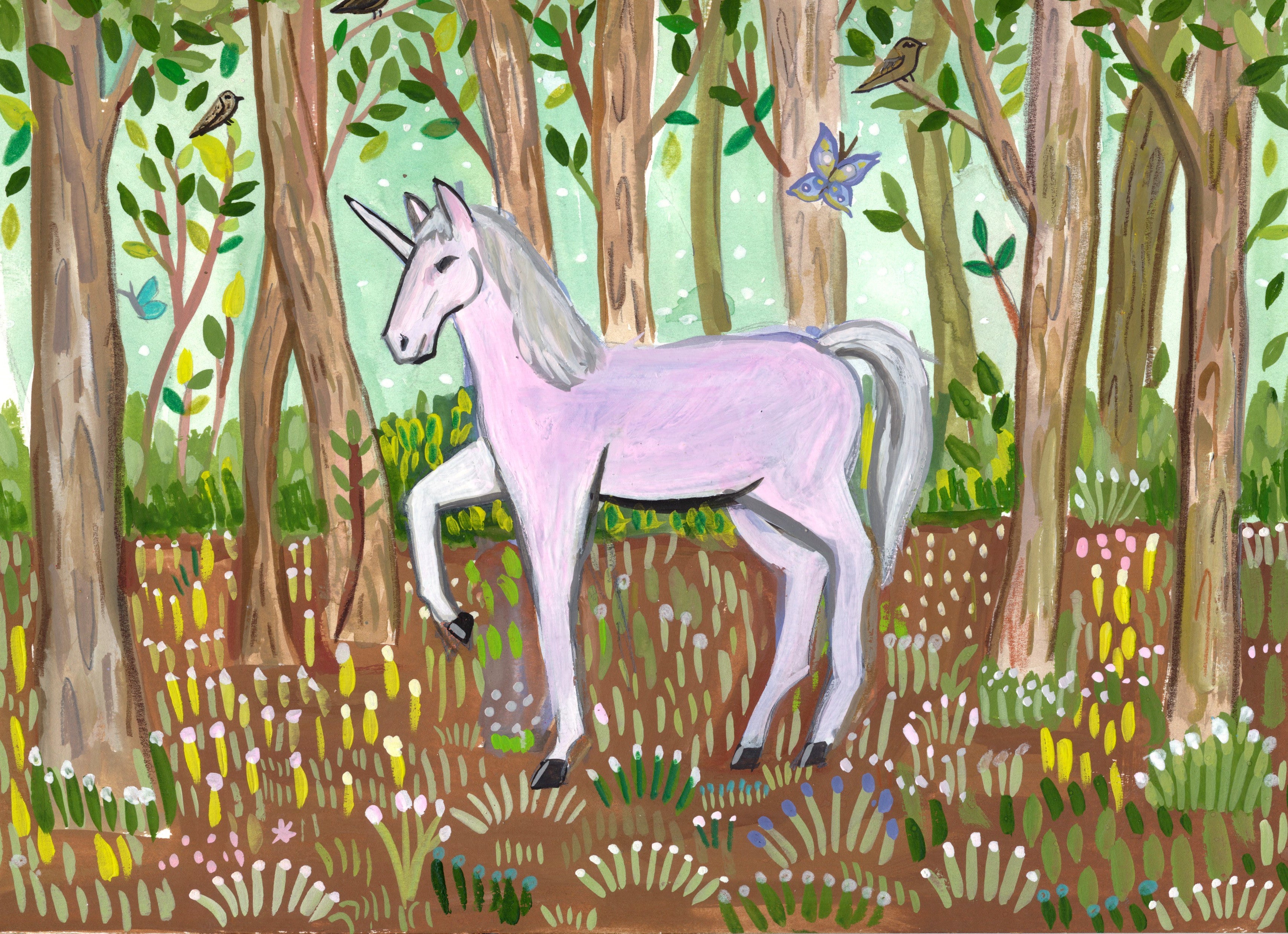 Unicorn Woods Original Painting